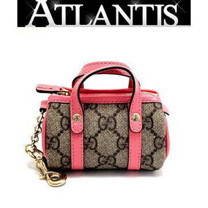 Gucci GG bag charm Boston Coin Wallet brown pink